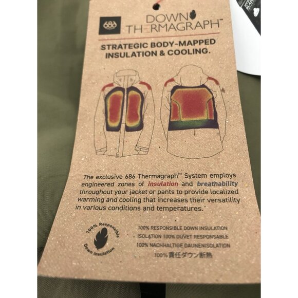 686 Jacket Men's Size Medium Goretex Gore-Tex Hydra Down Thermagraph Sage - Picture 15 of 16